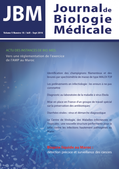 JBM. Juill-Sept 2016 Vol 5 N°18 - Infectiologie