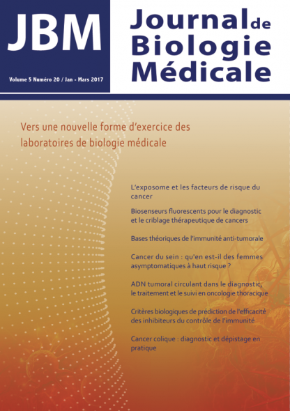 JBM. Jan-Mars 2017 Vol 5-N°20 - Nouveau dans le diagnostic des cancers