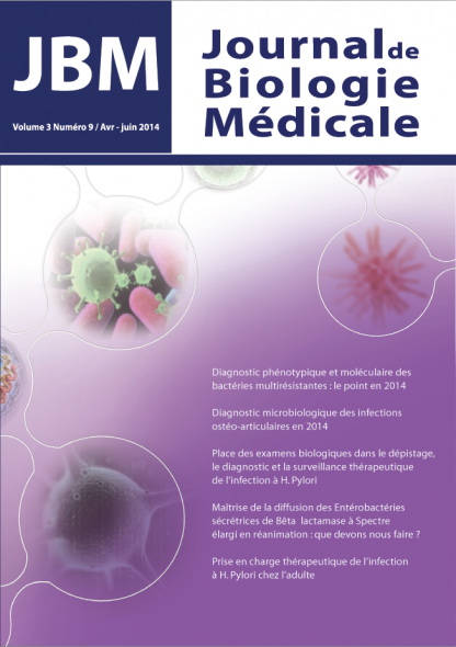 JBM. Avr–Juin 2014 Vol 3 N°9 - Infectiologie